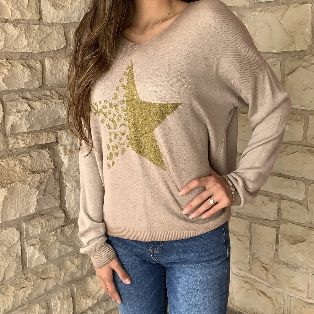 Tempo Gold Star Sweater In Cognac